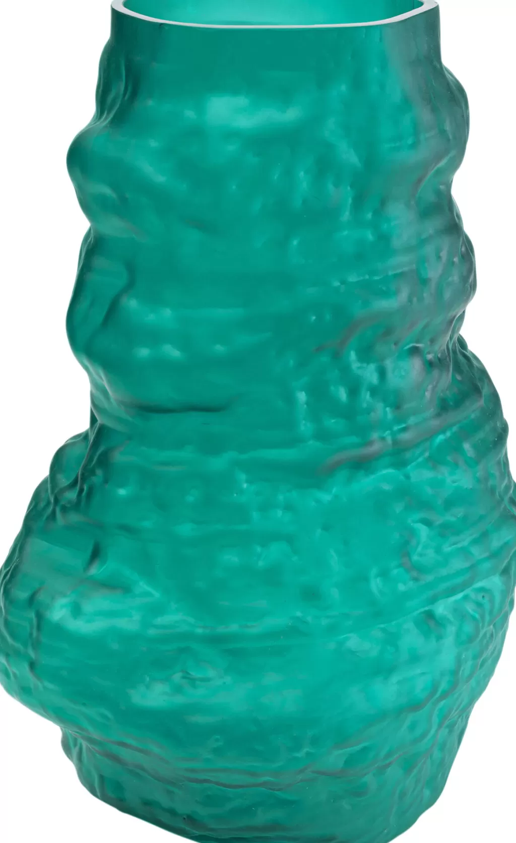 Vase design contemporain Enrique - Kare Design, nuance turquoise vibrante - 47 centimètres