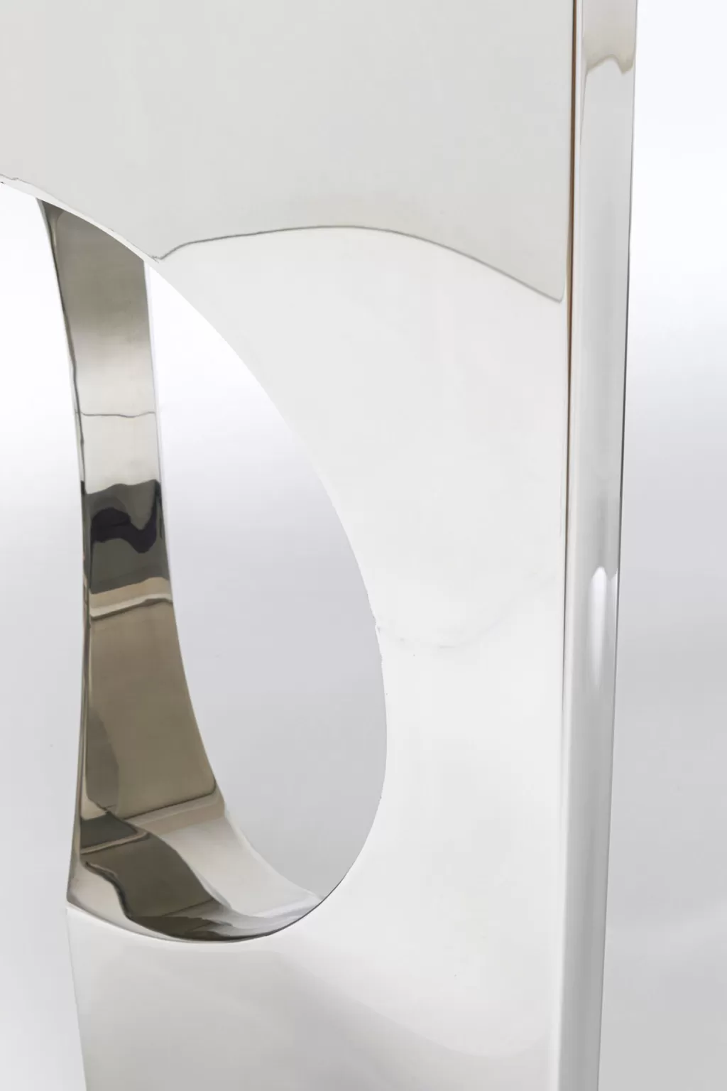 Table design contemporain Eternity Oho par KARE - Plateau en céramique avec finition chromée, Dimensions 180 x 90 cm