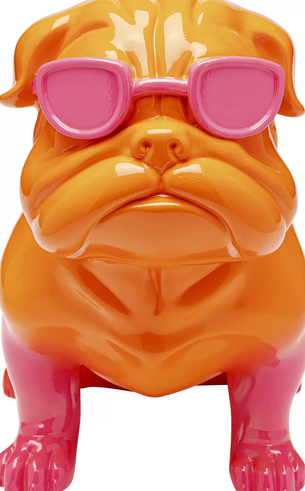 Déco Chic pour Amoureux des Toutous - Figurine Canine Tendresse Design 17cm Orange Vif