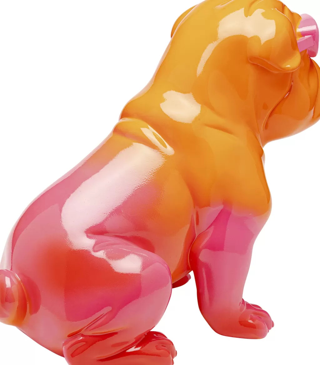 Déco Chic pour Amoureux des Toutous - Figurine Canine Tendresse Design 17cm Orange Vif