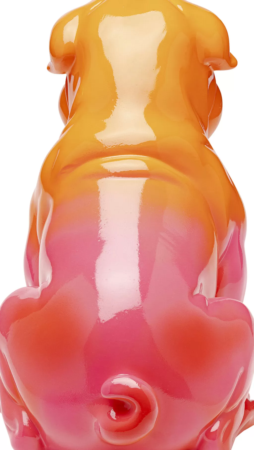 Déco Chic pour Amoureux des Toutous - Figurine Canine Tendresse Design 17cm Orange Vif