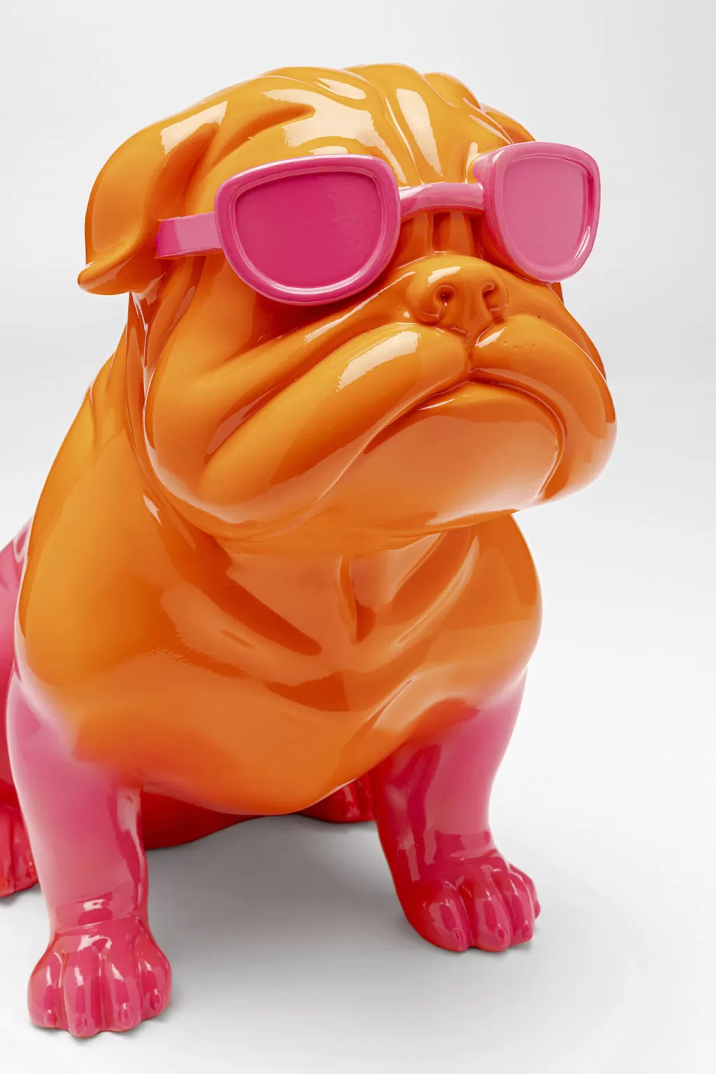 Déco Chic pour Amoureux des Toutous - Figurine Canine Tendresse Design 17cm Orange Vif