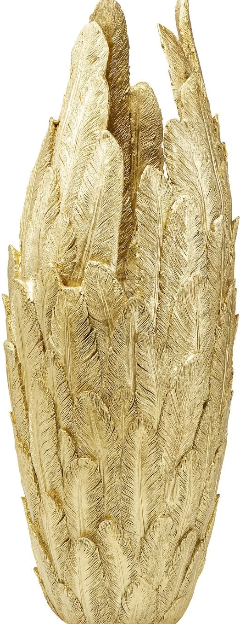 Vase design élégance plumée par KARE - Modèle grand luxe en or, hauteur 91 cm