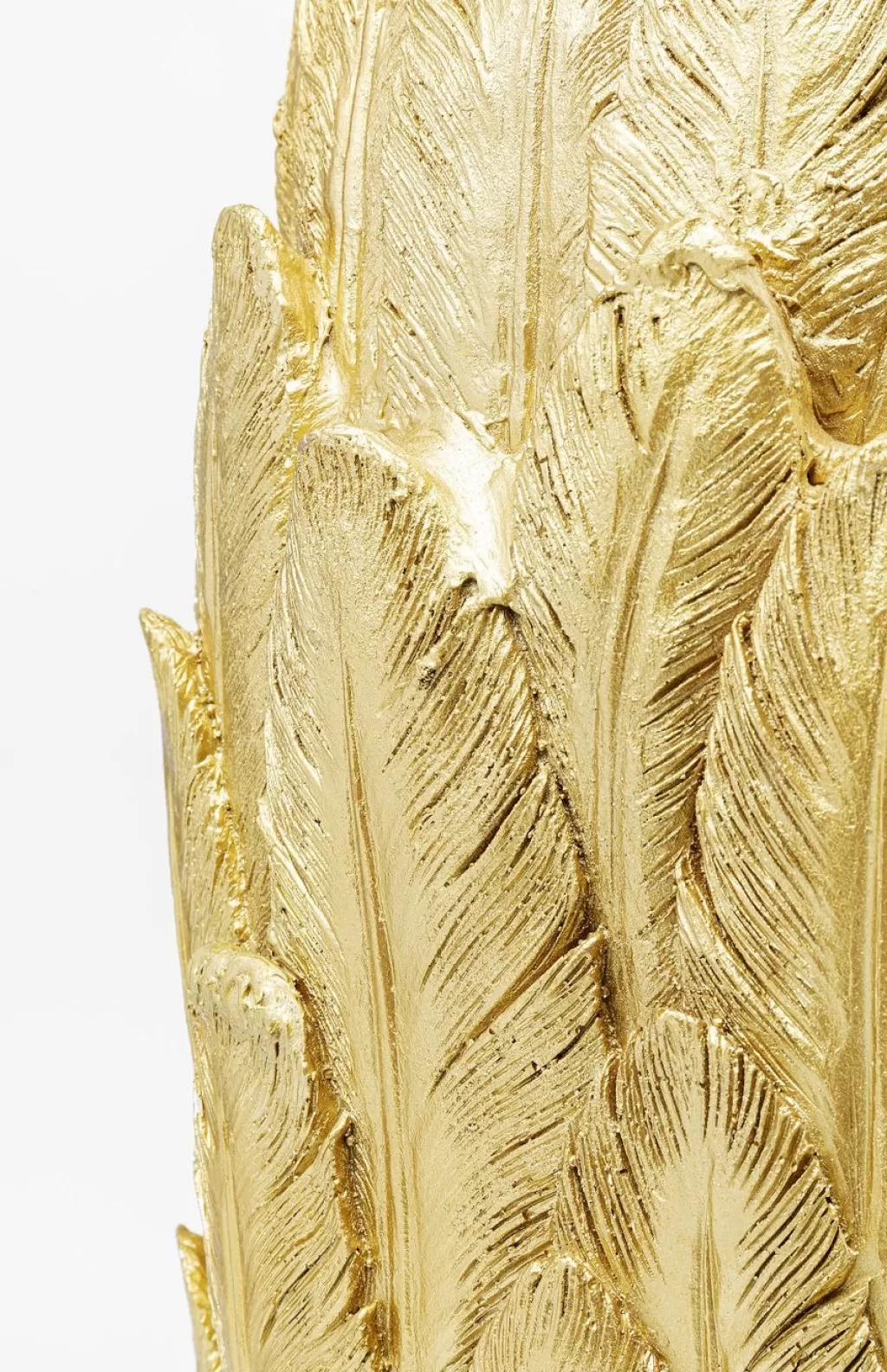 Vase design élégance plumée par KARE - Modèle grand luxe en or, hauteur 91 cm