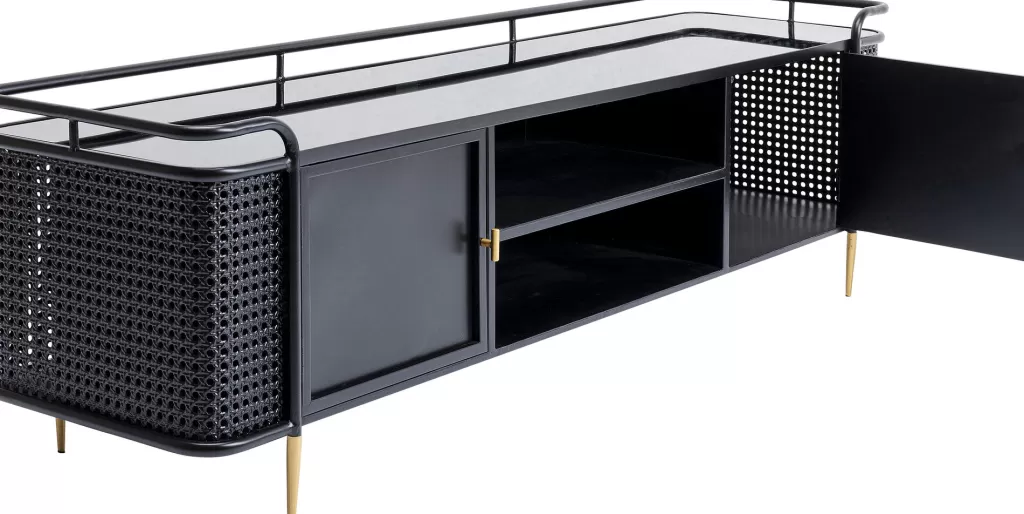 Support TV design FENCE par KARE - Plateau mural 160 x 48 cm pour home cinéma