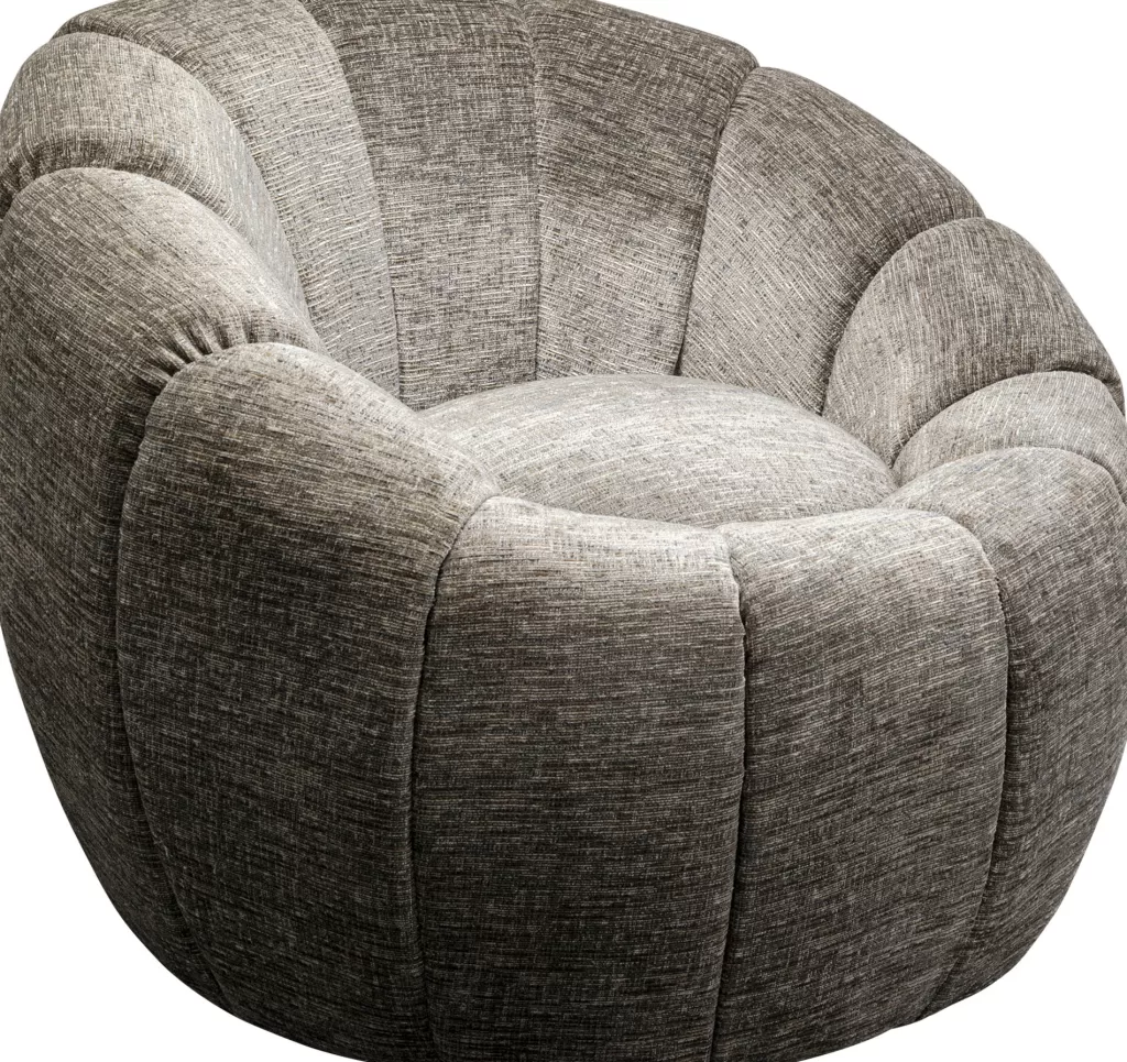 Fauteuil pivotant design Fiori gris anthracite - Confort rotatif 360° par KARE Design