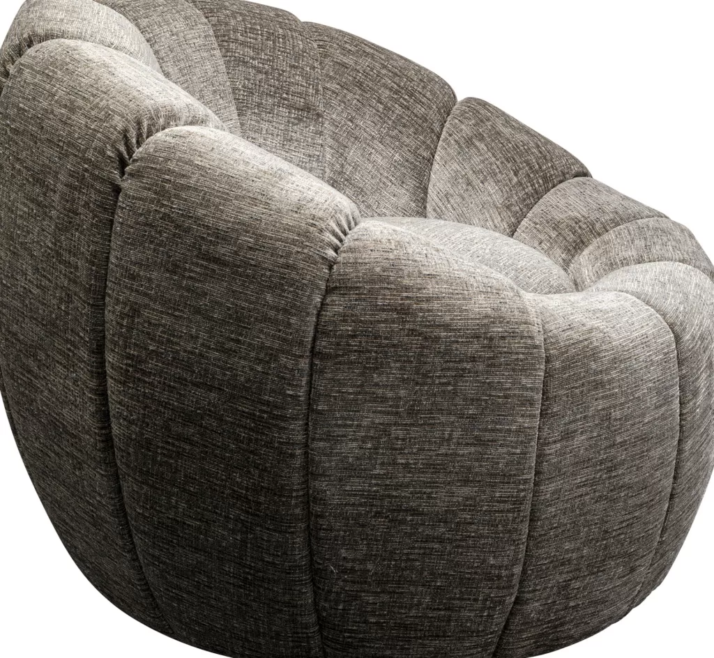 Fauteuil pivotant design Fiori gris anthracite - Confort rotatif 360° par KARE Design