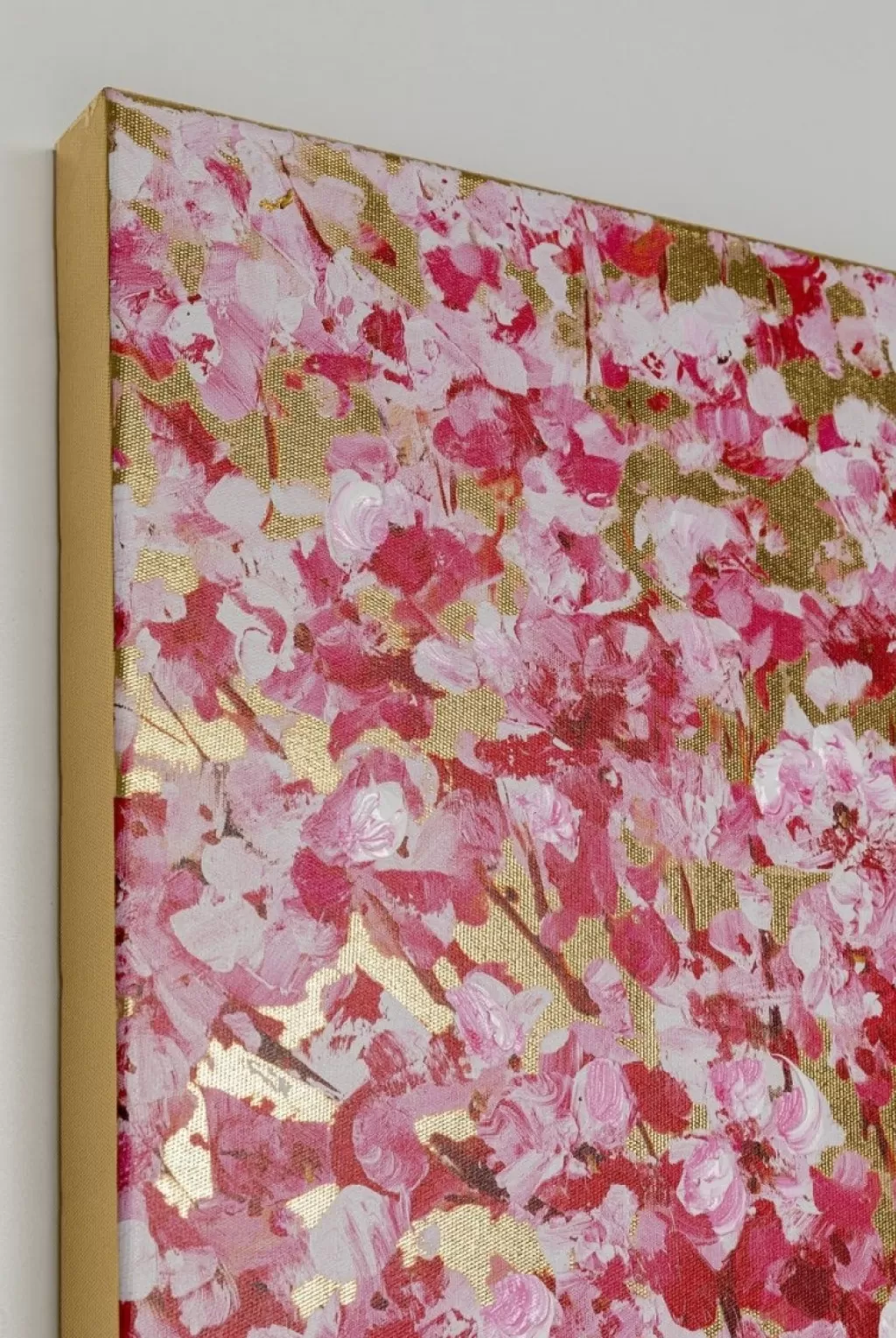 Tableau Décoratif Couple Fleuri – Design Moderne KARE, Dimensions 80x100 cm (Teinte Or Rose)