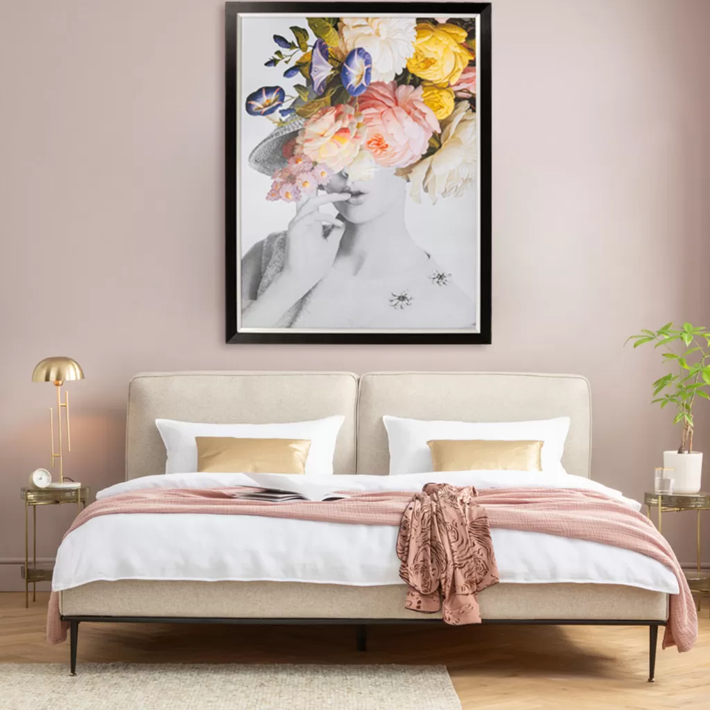 Tableau Décoratif « Flower Lady » aux Tons Pastels - Création KARE Design - Format 117x154 cm