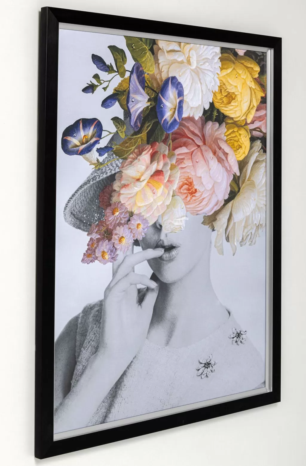 Tableau Décoratif « Flower Lady » aux Tons Pastels - Création KARE Design - Format 117x154 cm
