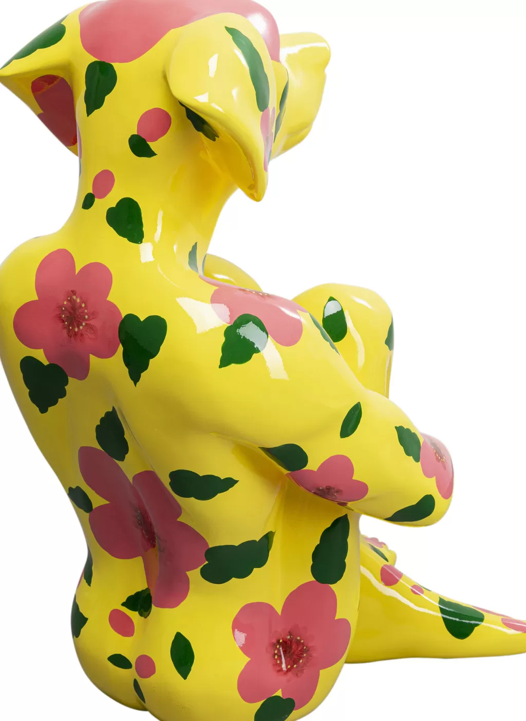 Figurine décorative Chien Gangster style urbain décalé - Sculpture contemporaine sur pied jaune vif 80 cm - Création exclusive KARE Design pour un intérieur audacieux