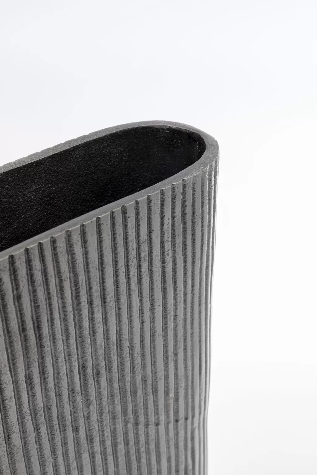 Vase design contemporain Gauri - Gris anthracite élégant - 35 cm de hauteur par KARE (Idéal pour intérieur moderne)