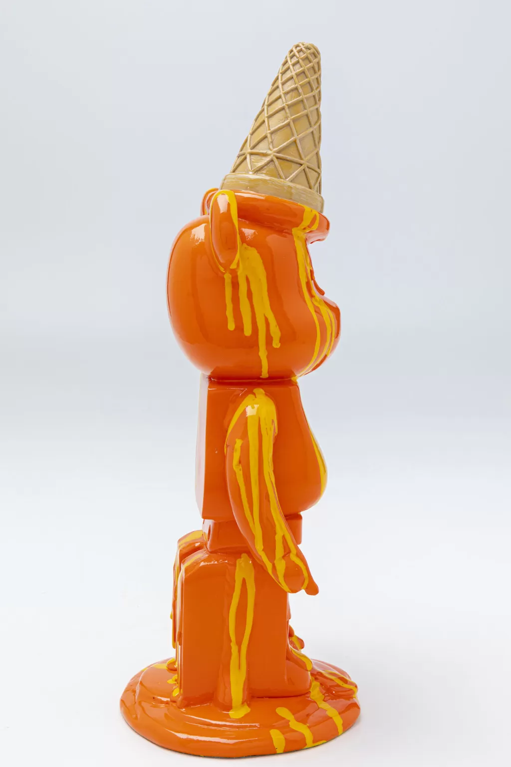 Ourson Gelato Décoratif KARE Design - Peluche Créative en Forme de Glace, Orange Éclatant 40 cm
