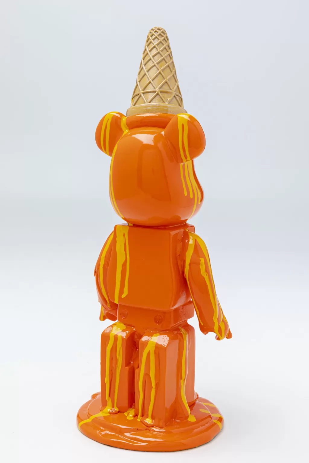 Ourson Gelato Décoratif KARE Design - Peluche Créative en Forme de Glace, Orange Éclatant 40 cm