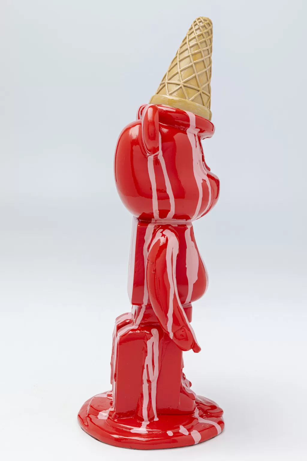 Nounours Glacé Décoratif KARE Design - Peluche d'Intérieur 40 cm Rouge Vif - Idée Cadeau Originale