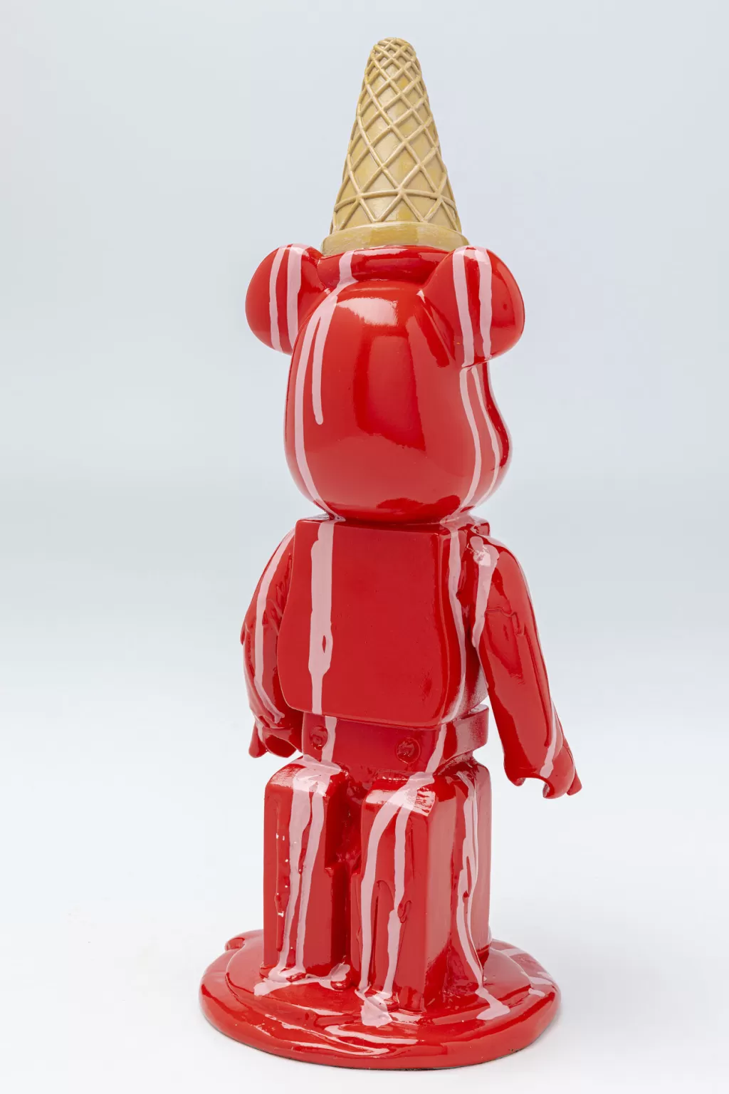 Nounours Glacé Décoratif KARE Design - Peluche d'Intérieur 40 cm Rouge Vif - Idée Cadeau Originale