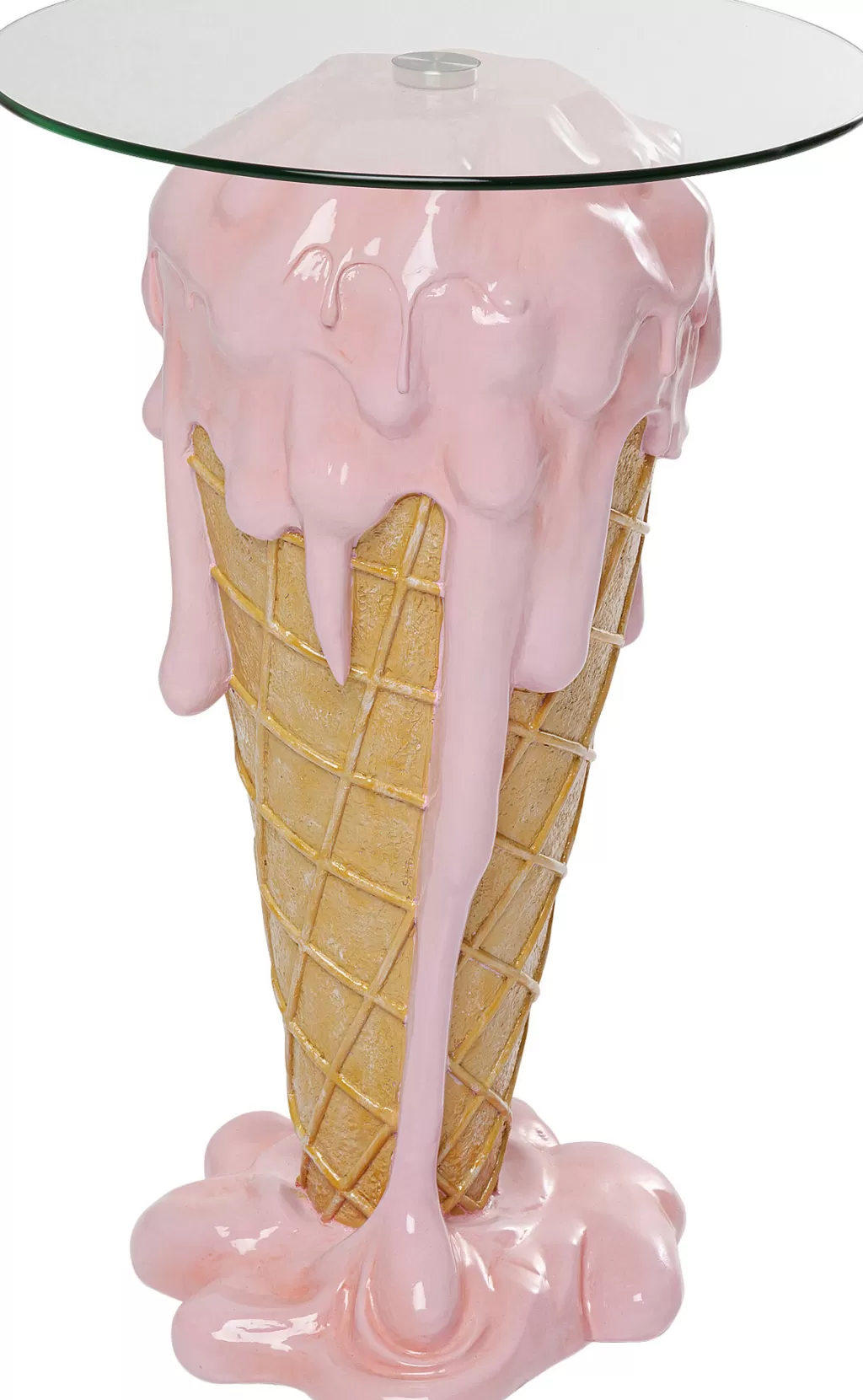 Table d'appoint design Gelato par KARE - Plateau glacé Ø48 cm pour salon moderne