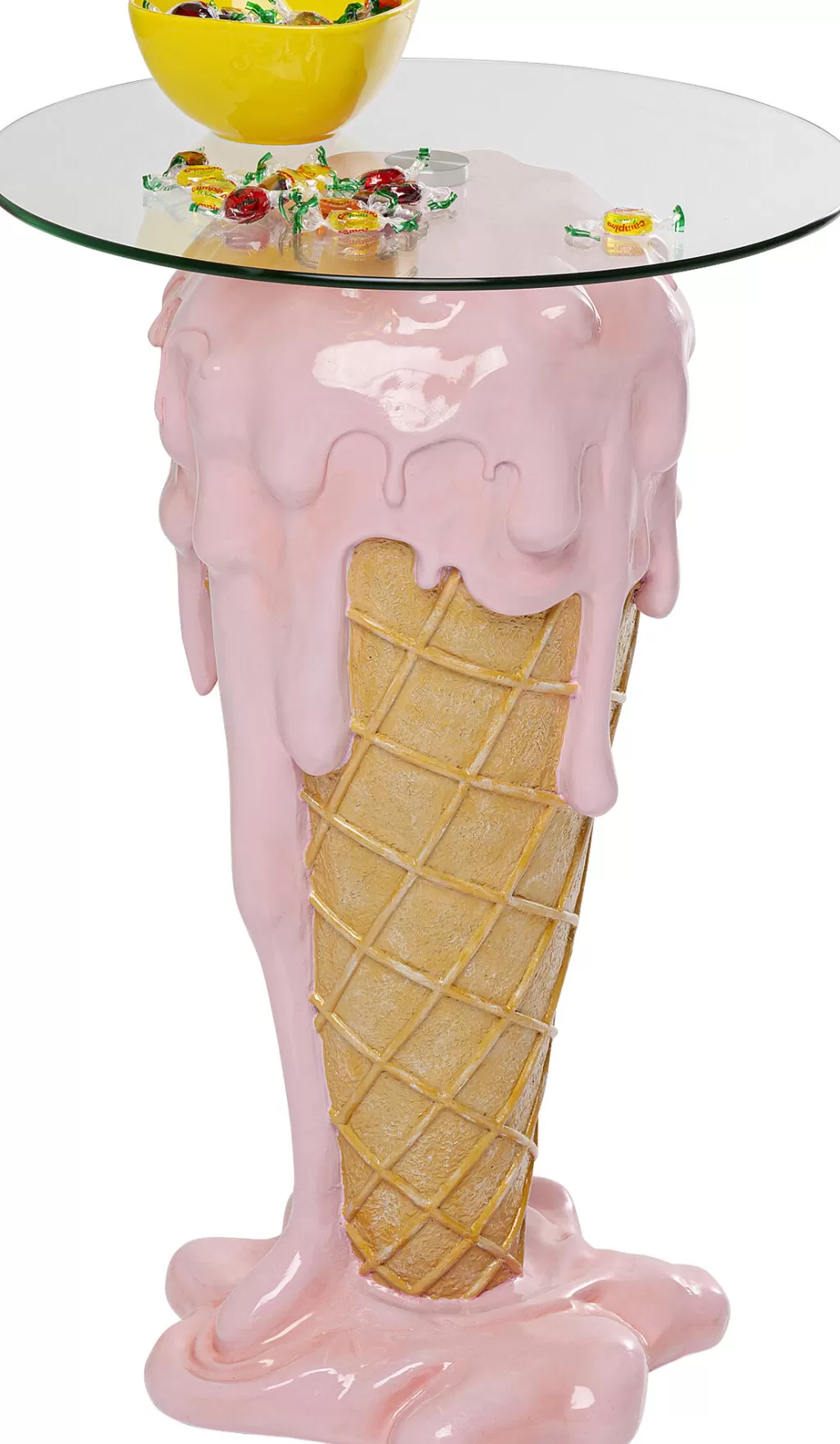 Table d'appoint design Gelato par KARE - Plateau glacé Ø48 cm pour salon moderne