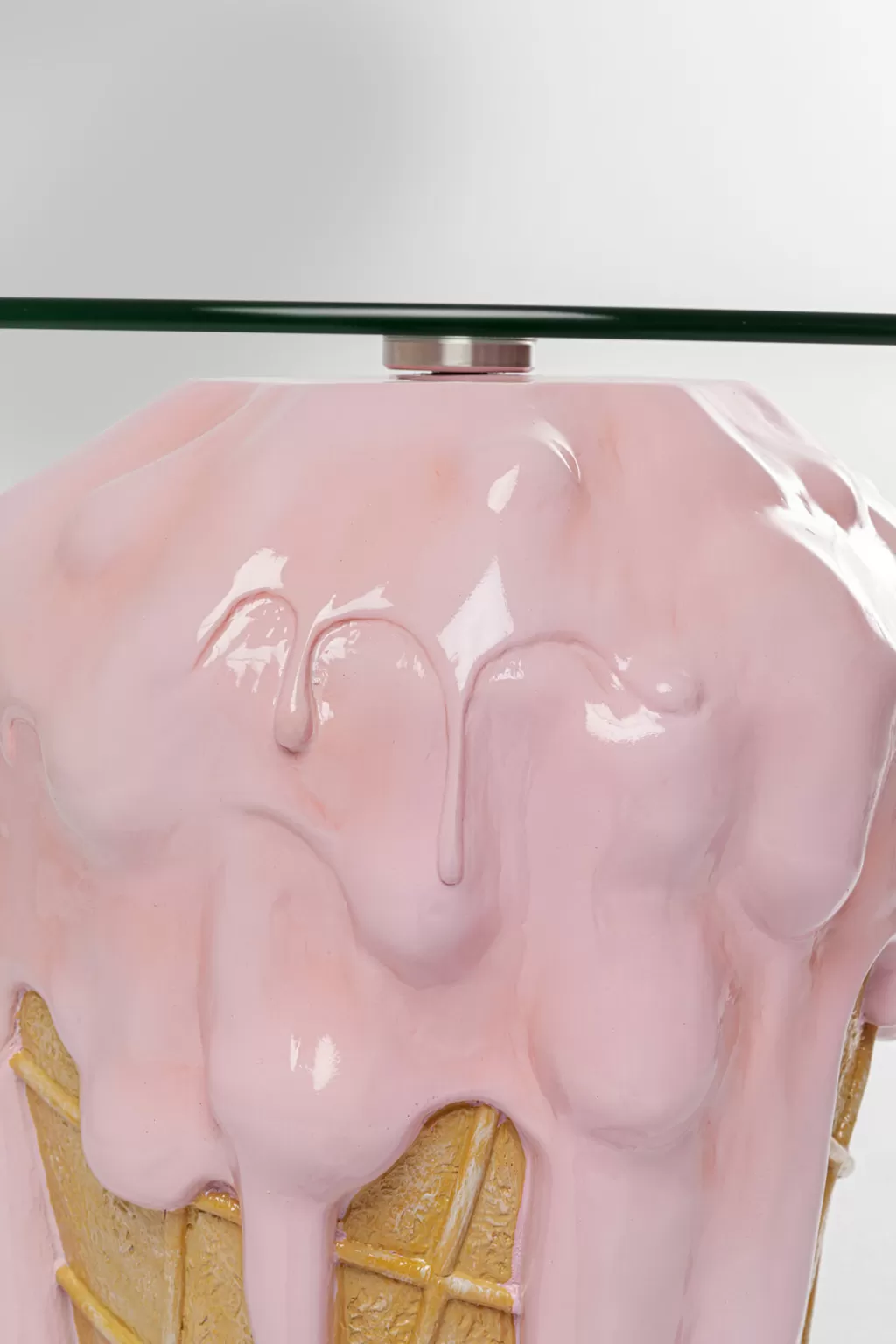 Table d'appoint design Gelato par KARE - Plateau glacé Ø48 cm pour salon moderne