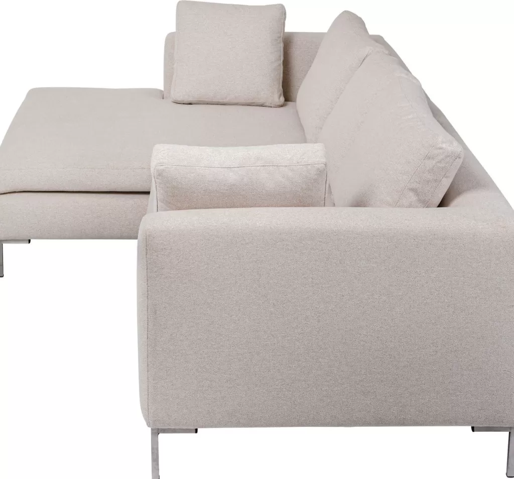 Canapé d'angle design Gianni crème par KARE - Modèle gauche, élégance intemporelle pour votre salon