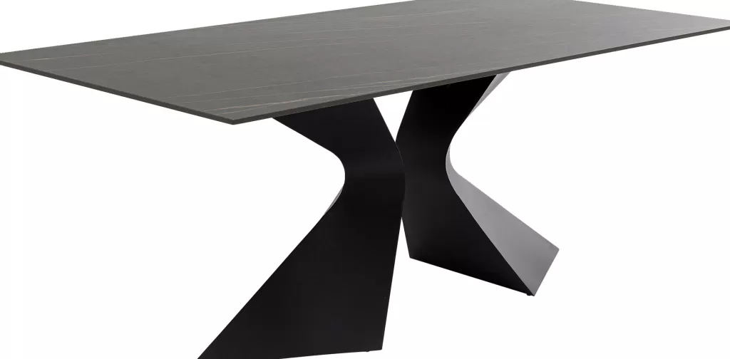 Table d'Extérieur Gloria - KARE Design, Plateau en Céramique Résistante, Noir Sophistiqué, Dimensions 180 x 90 cm