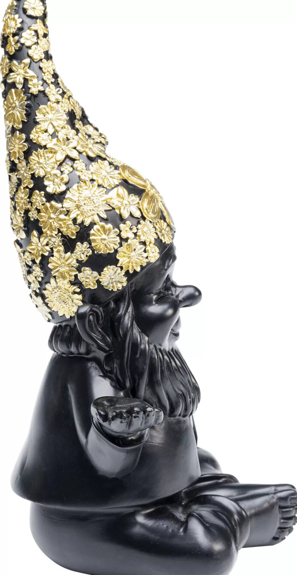 Gnome de Méditation Lutin Design - Décoration Élégante Noir et Or 19 cm par KARE
