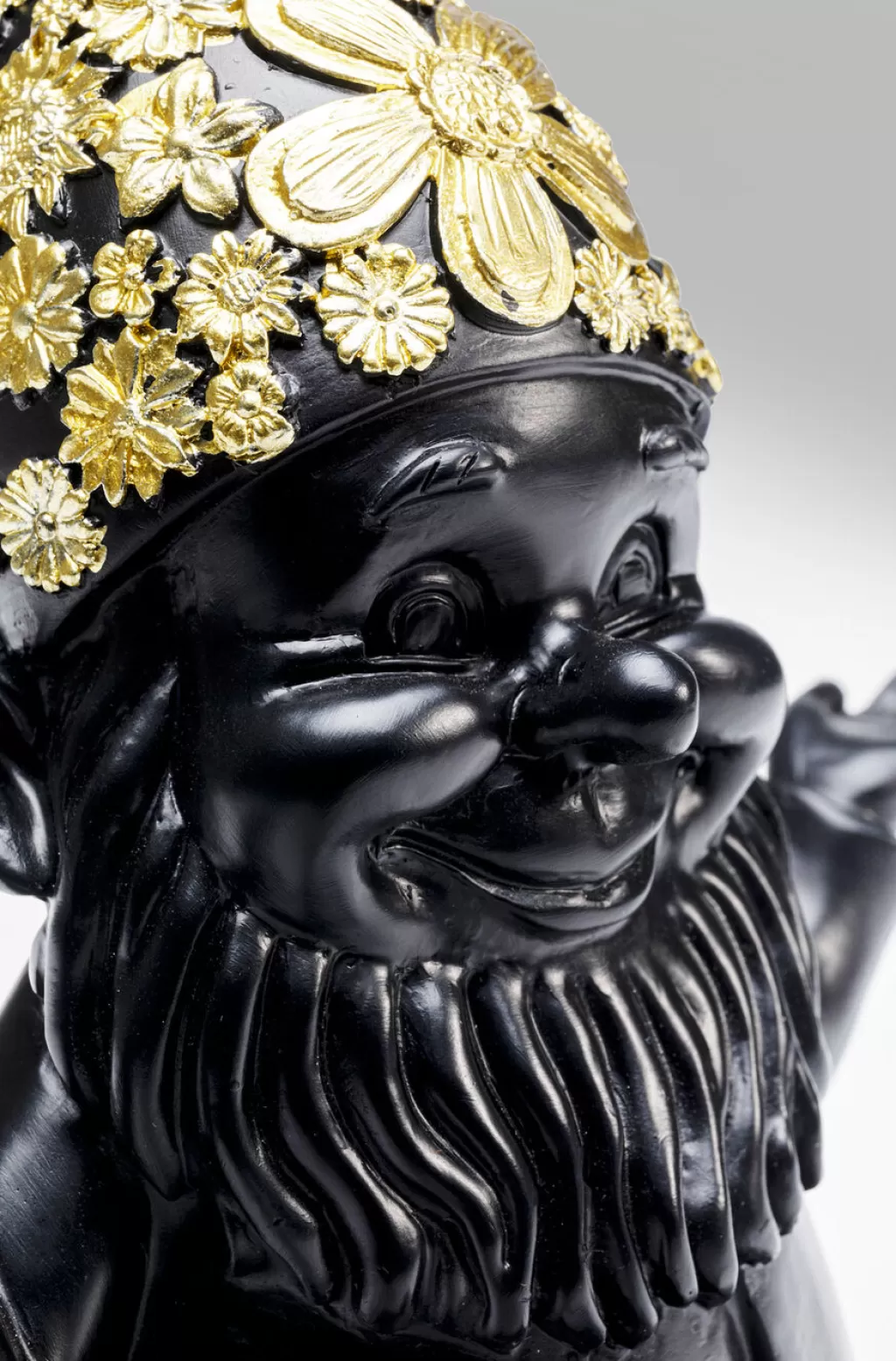 Gnome de Méditation Lutin Design - Décoration Élégante Noir et Or 19 cm par KARE