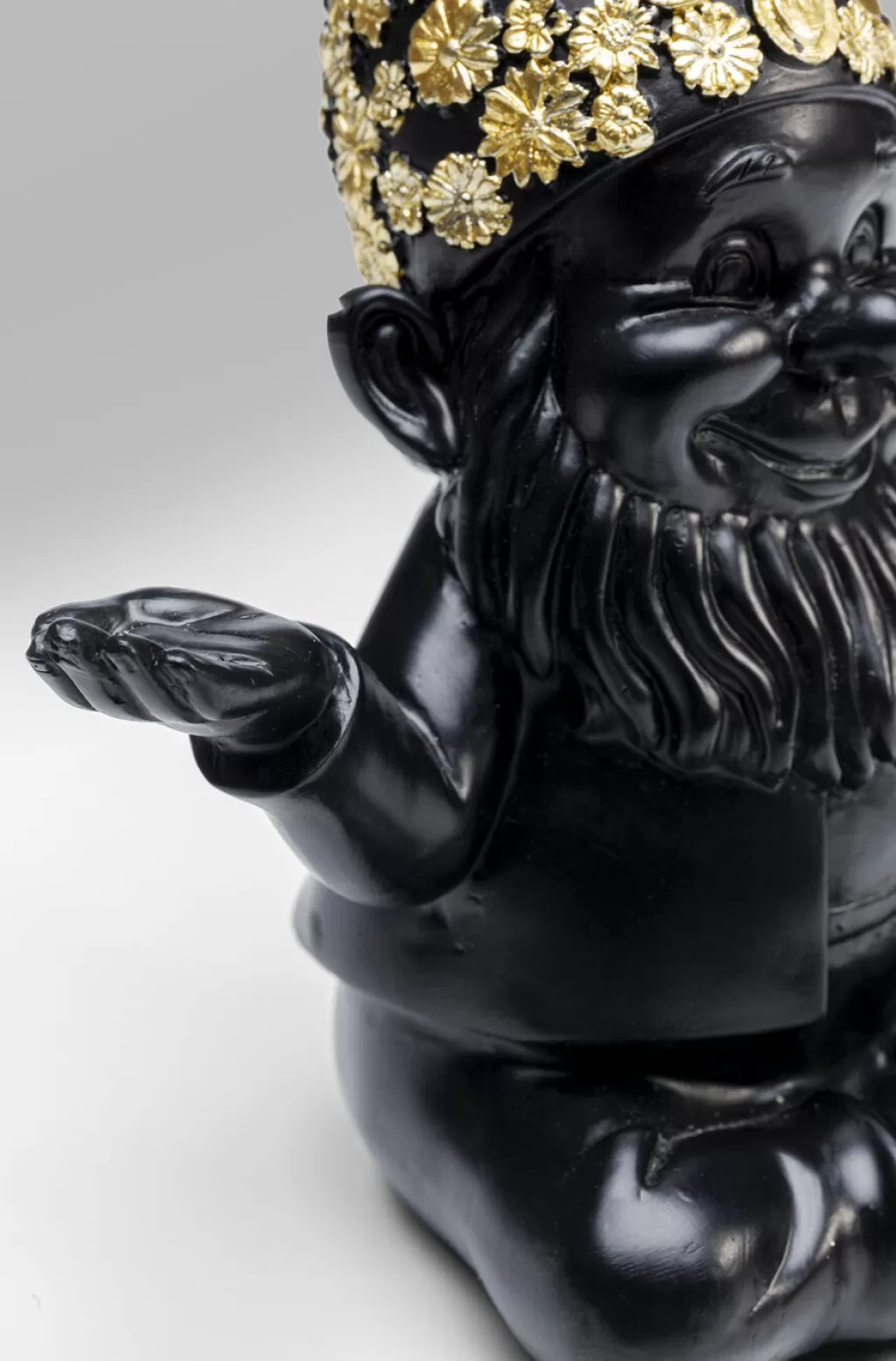 Gnome de Méditation Lutin Design - Décoration Élégante Noir et Or 19 cm par KARE
