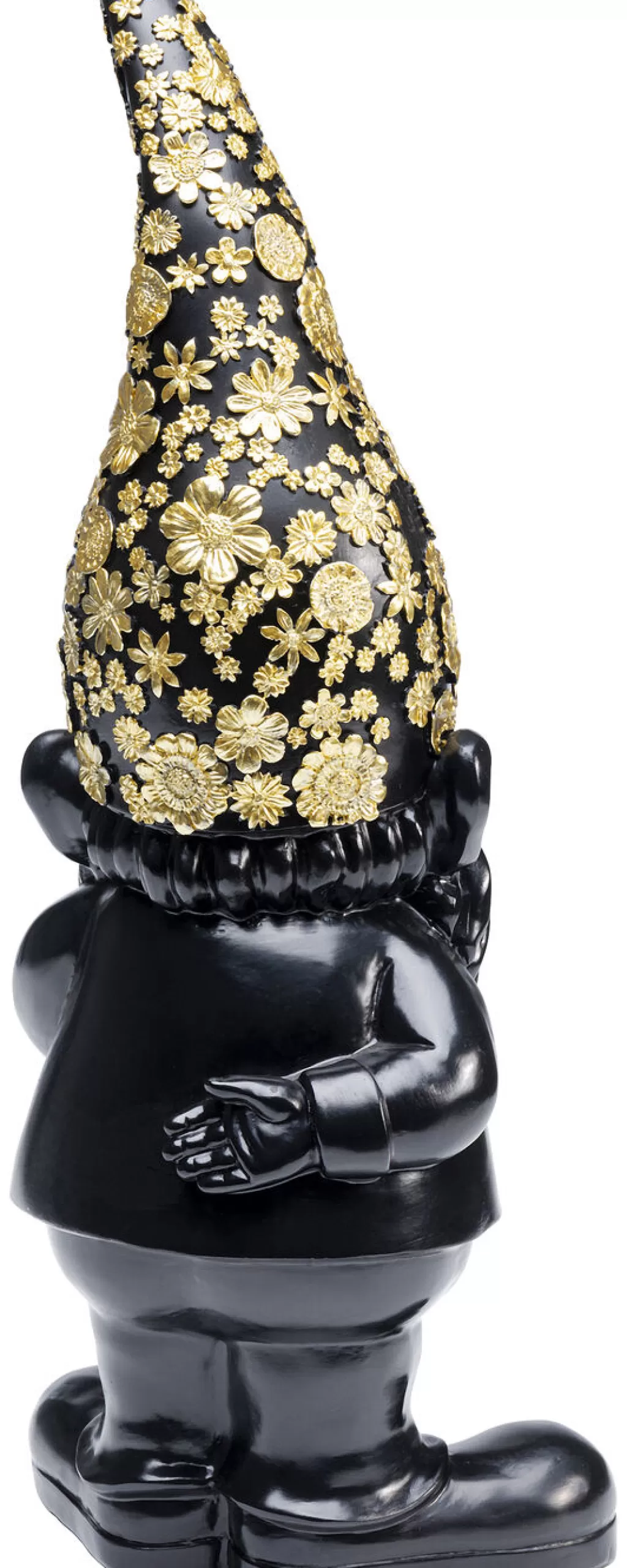 Nain de Jardin Élégant KARE Design - Figurine Décorative Moderne en Noir et Or, Hauteur 46 cm