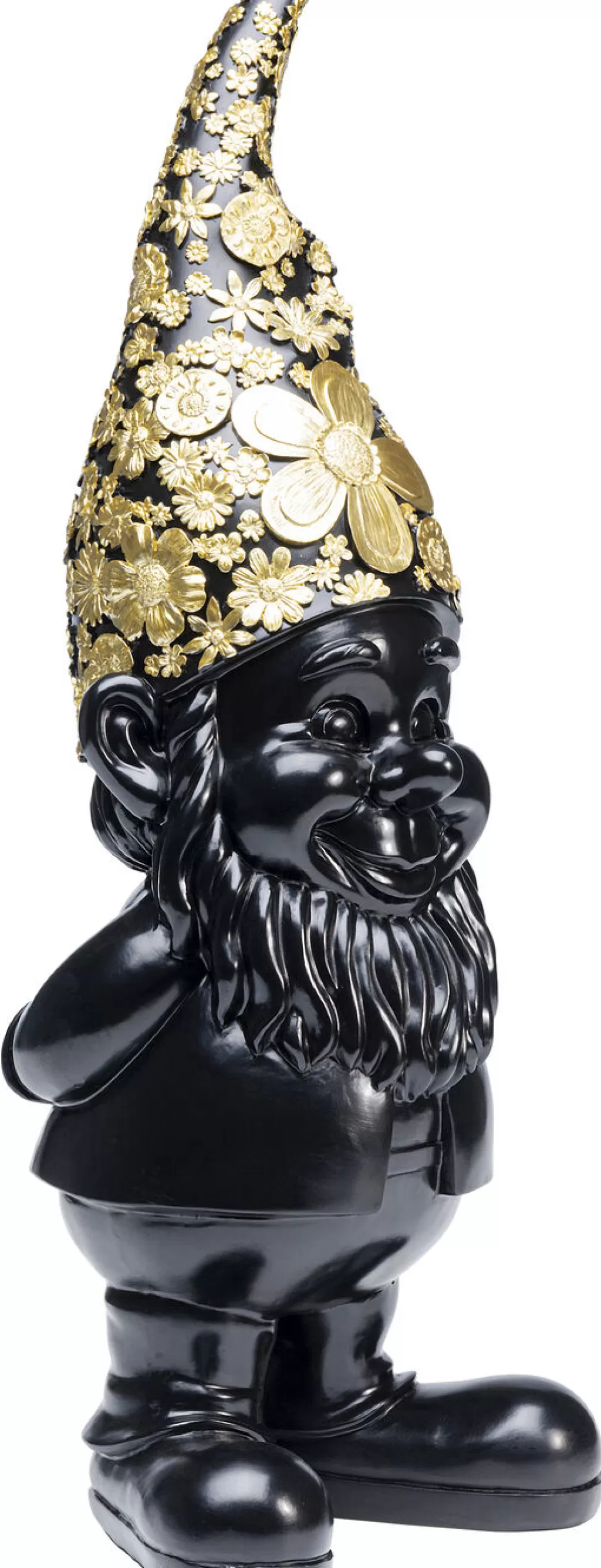 KARE Design - Figurine Lutin Debout Élégante | Décorations de Noël en Noir et Doré | 61 cm de Hauteur - Idée Cadeau Unique