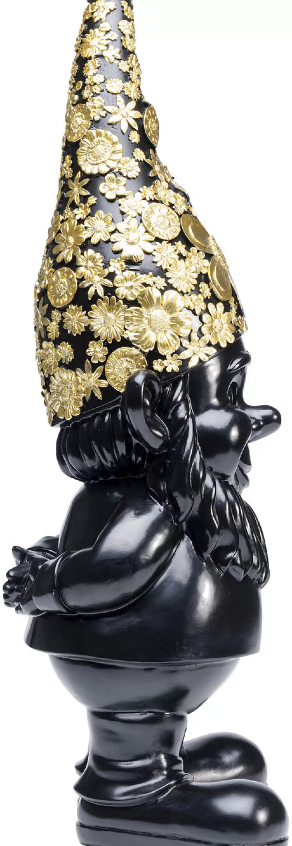 KARE Design - Figurine Lutin Debout Élégante | Décorations de Noël en Noir et Doré | 61 cm de Hauteur - Idée Cadeau Unique