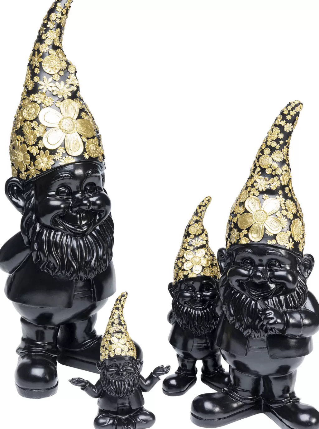 KARE Design - Figurine Lutin Debout Élégante | Décorations de Noël en Noir et Doré | 61 cm de Hauteur - Idée Cadeau Unique