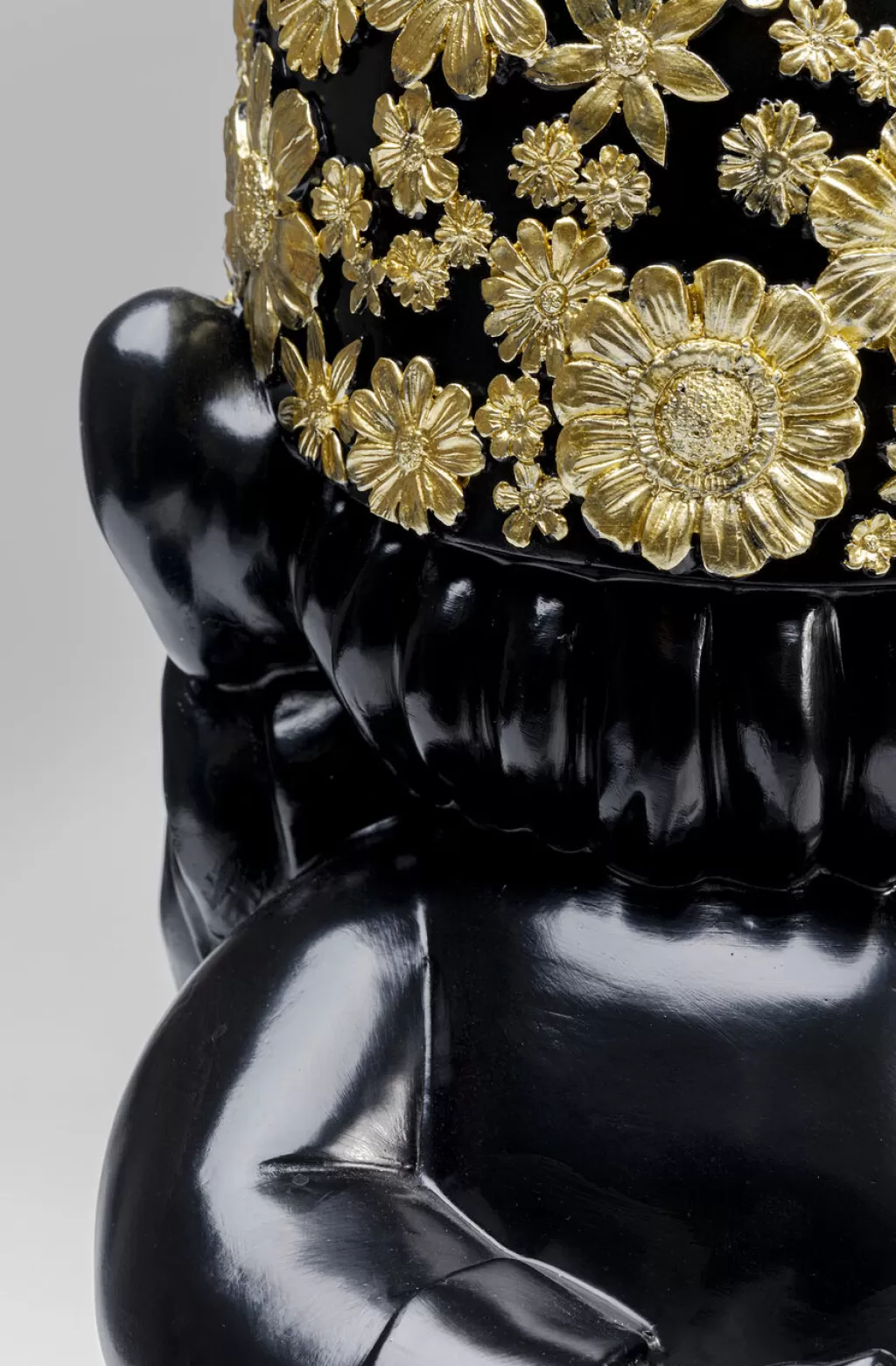 KARE Design - Figurine Lutin Debout Élégante | Décorations de Noël en Noir et Doré | 61 cm de Hauteur - Idée Cadeau Unique