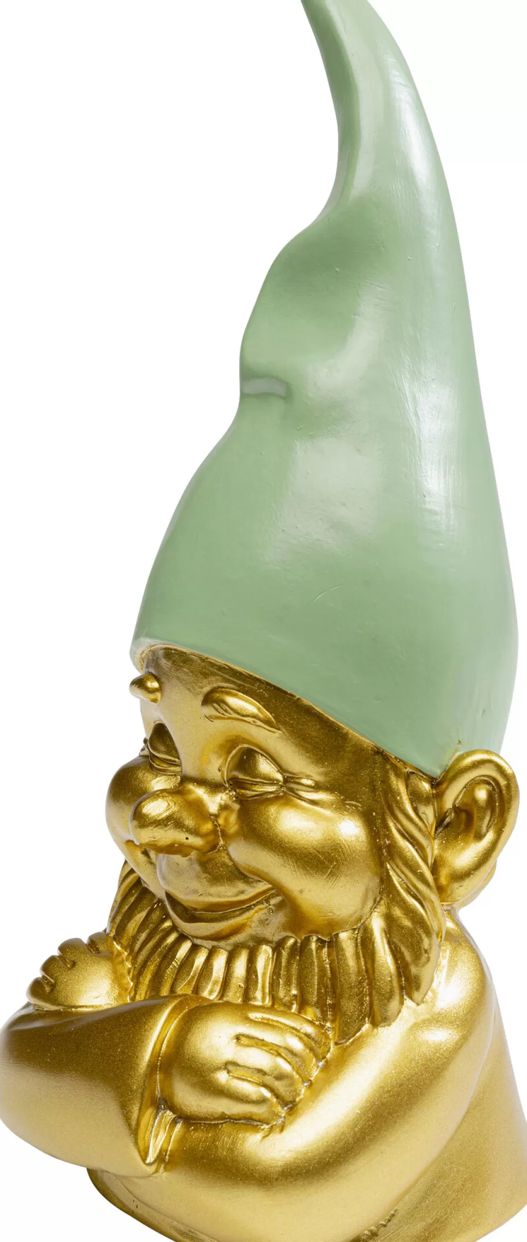 Gnome Décoratif Festif par KARE Design - Figurine d'Intérieur Doré et Vert Émeraude (21 cm) pour Ambiance Enchantée