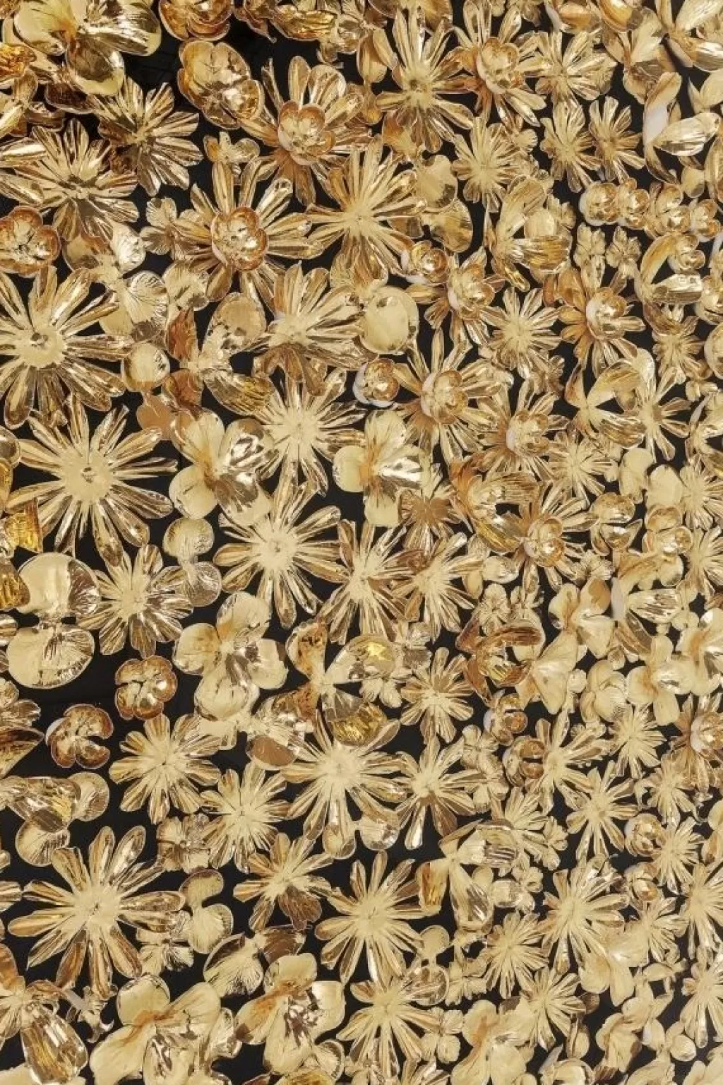 Tableau Décoratif Fleurs Dorées – Design Élégant par KARE, Format Carré 120 x 120 cm