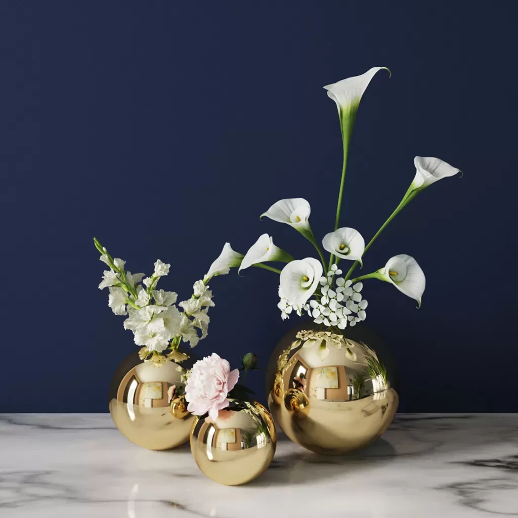 Vase Design Doré Élégant pour Table de Salon - KARE Collection, 11 cm