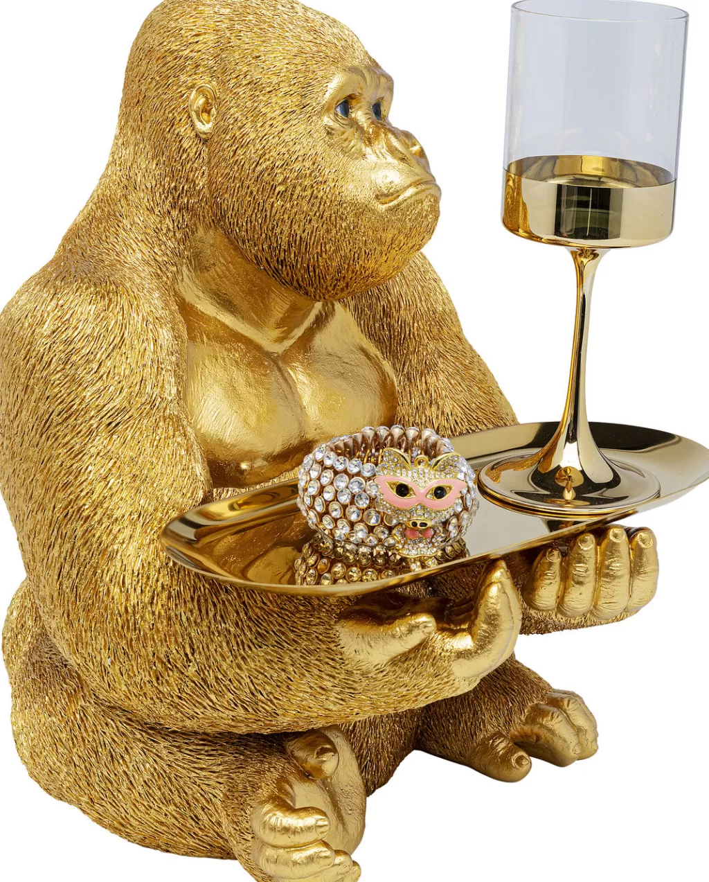 Sculpture Gorilla Butler - Statue Décorative Élégante 37 cm par KARE Design pour Ambiance Jungle Chic