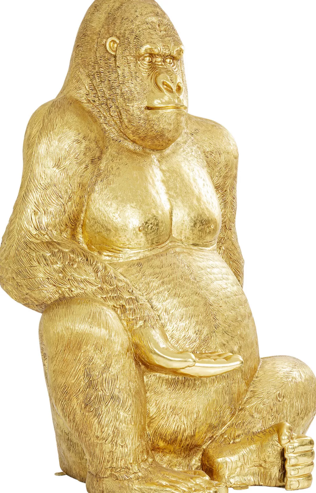 Statue Majestueuse Gorille en Or - Sculpture Décorative d'Intérieur XL 180cm par KARE Design - Pièce Unique pour Ambiance Élégante