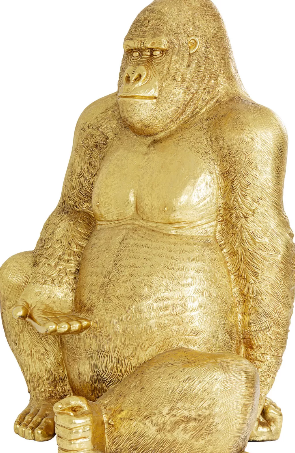 Statue Majestueuse Gorille en Or - Sculpture Décorative d'Intérieur XL 180cm par KARE Design - Pièce Unique pour Ambiance Élégante