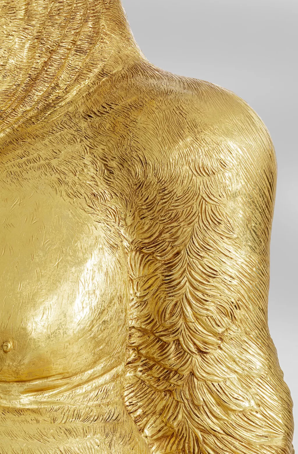 Statue Majestueuse Gorille en Or - Sculpture Décorative d'Intérieur XL 180cm par KARE Design - Pièce Unique pour Ambiance Élégante