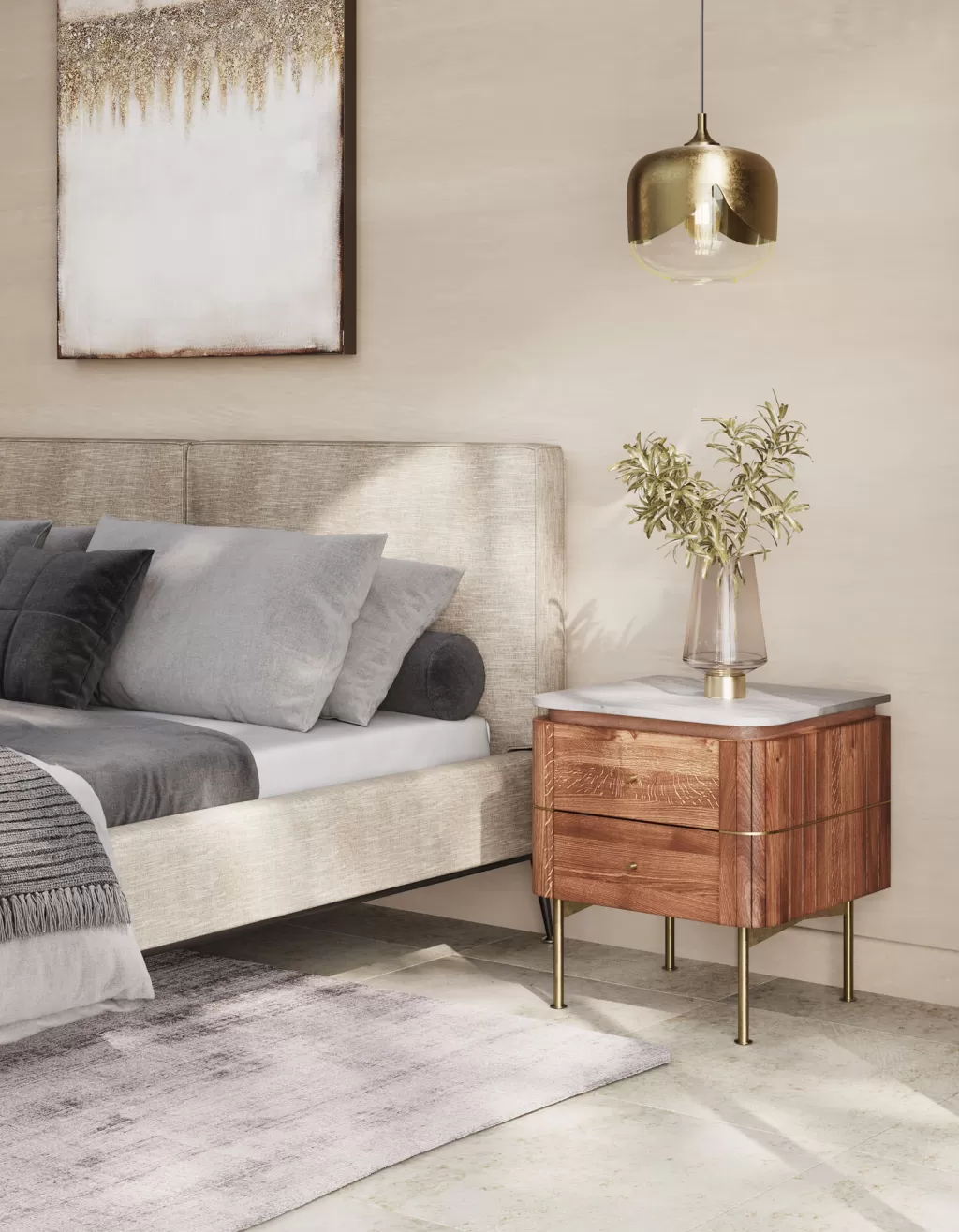 Table de Chevet Design Grace Compacte par KARE - Commode d'appoint Élégante 50 x 55 cm
