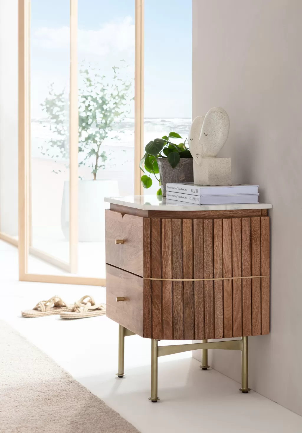 Table de Chevet Design Grace Compacte par KARE - Commode d'appoint Élégante 50 x 55 cm