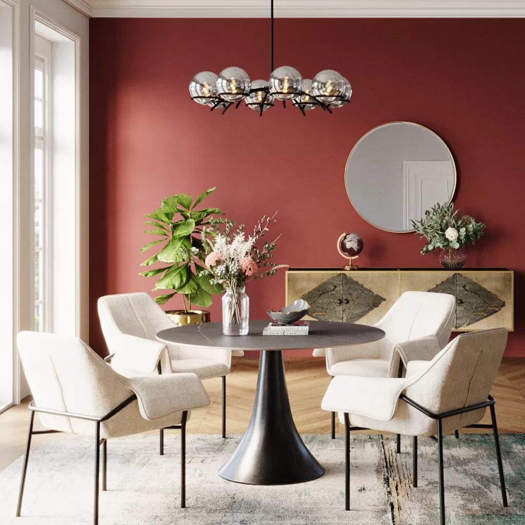 Table Ronde Élégante Grande Possibilita - KARE Design, Modèle Noir Sophistiqué Diamètre 1,20 m
