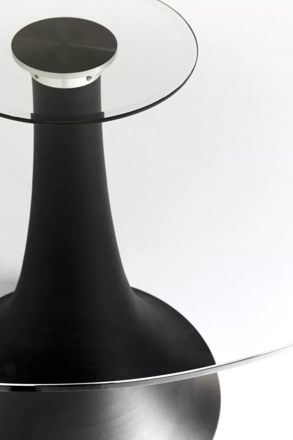 Table Ronde Design KARE Grande Possibilita - Plateau en Verre Fumé Élégante pour Salle à Manger - Diamètre 110 cm