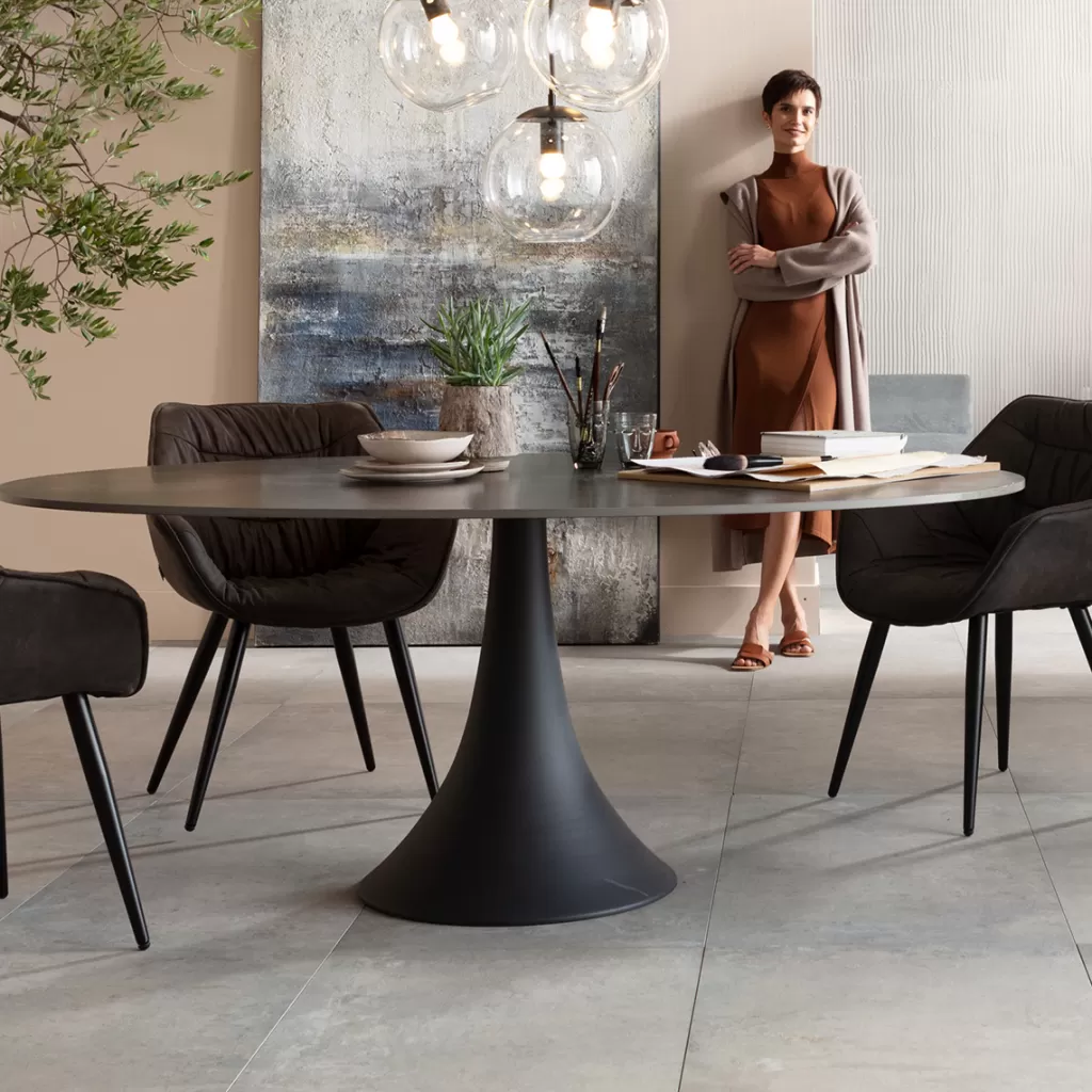 Table design Grande Possibilita par KARE - Noir élégant, Dimensions généreuses 180x120 cm