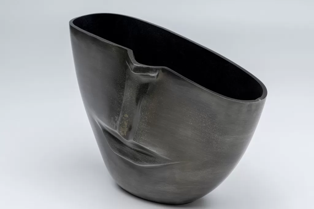 Vase design Demi-Visage Anthracite - Pièce décorative contemporaine 31 cm par KARE Design