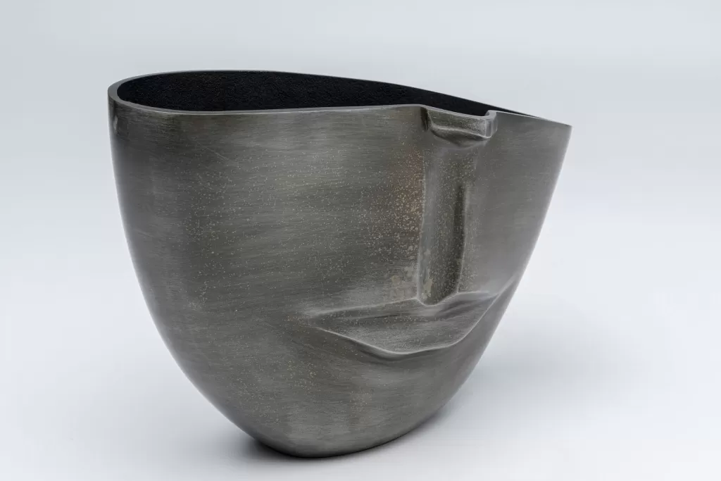 Vase design Demi-Visage Anthracite - Pièce décorative contemporaine 31 cm par KARE Design