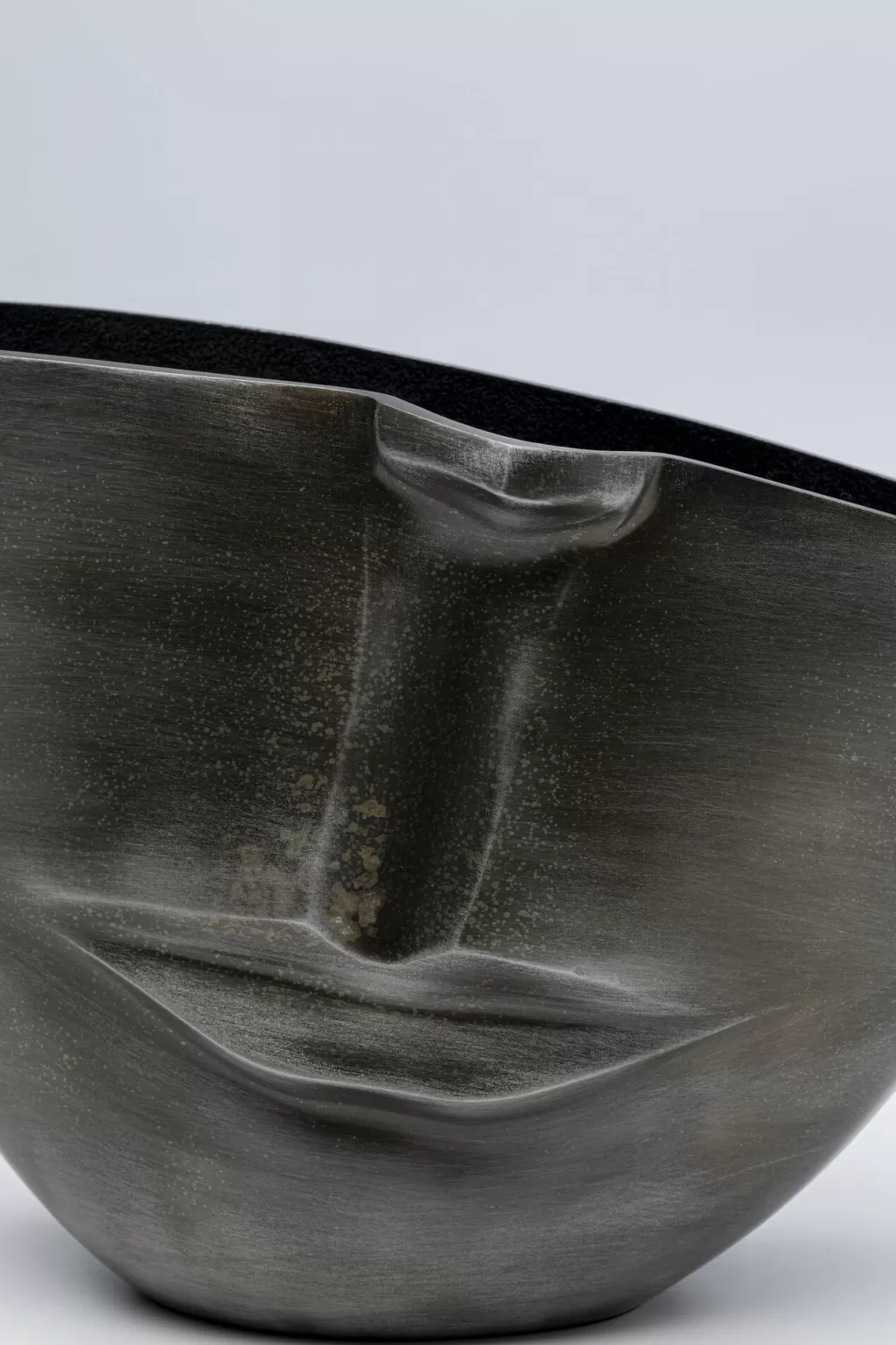 Vase design Demi-Visage Anthracite - Pièce décorative contemporaine 31 cm par KARE Design