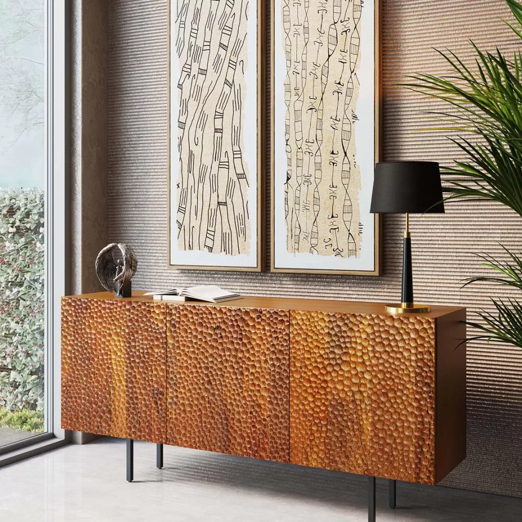 Table basse scandinave Hammer Senkki en manglier massif - Design KARE pour salon, 160 x 75 cm