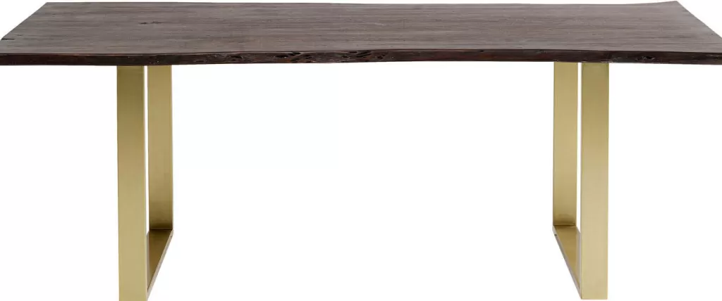 Table design Harmony Noir - Finition laiton vieilli, format XL 180x90 cm - Collection KARE